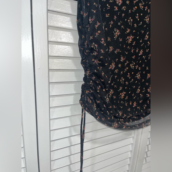 Windsor Mesh Mini Skirt Multi Color with Flowers with Side Ties NWT — L - Picture 2 of 4